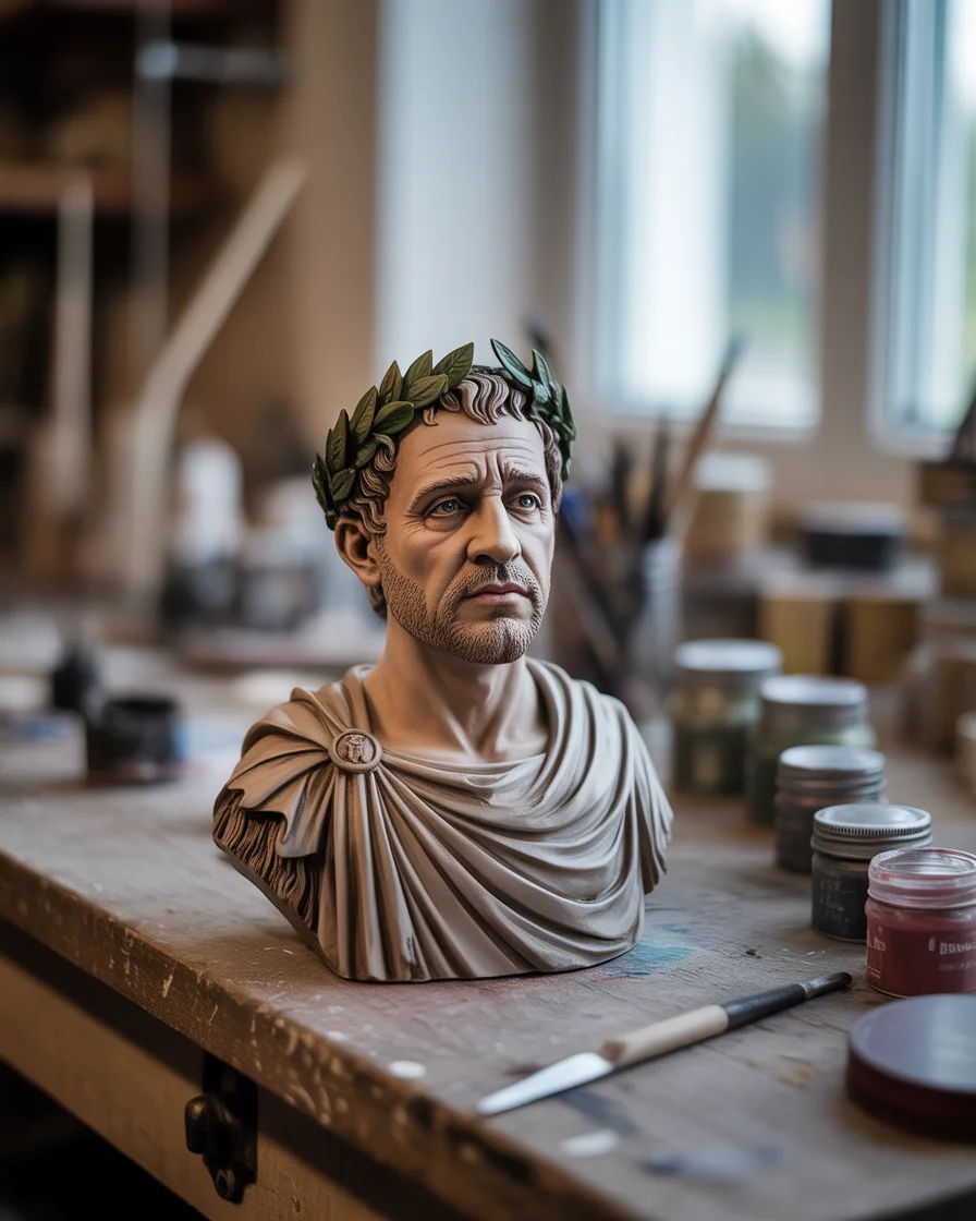 Figurine humoristique de Jules César - Art satirique