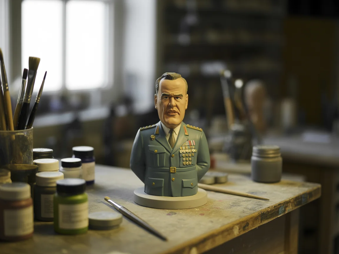 Figurine humoristique de dictateur moderne - Art satirique engagé